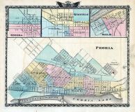 Peoria, Oneida, Knoxville, Dallas, Illinois State Atlas 1876